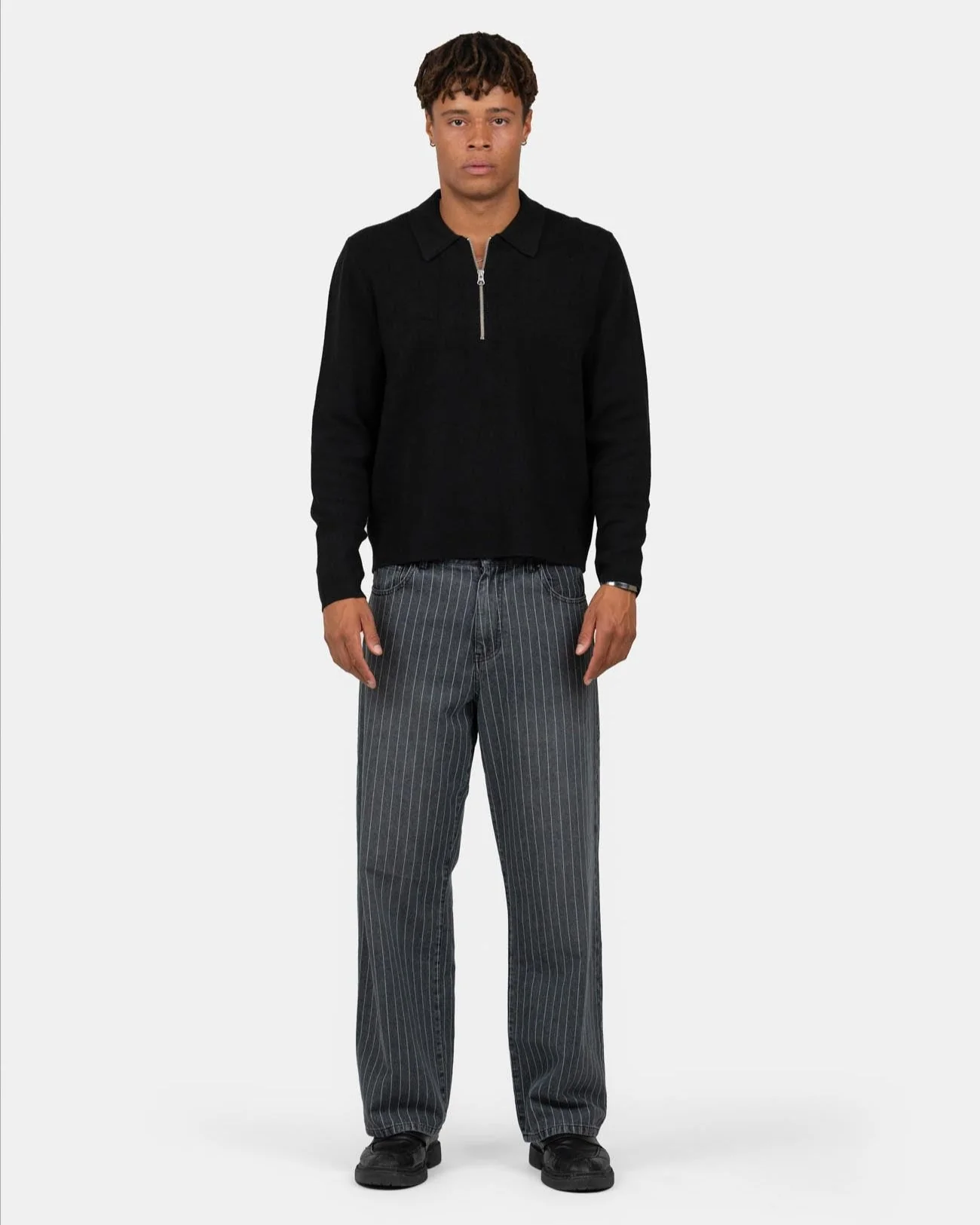 Baggy denim jeans washed pinstripe - Image 4