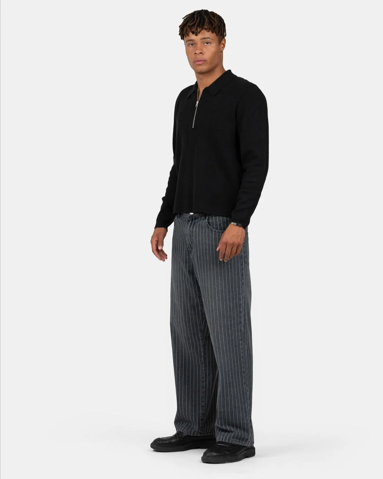 Baggy denim jeans washed pinstripe - Image 7