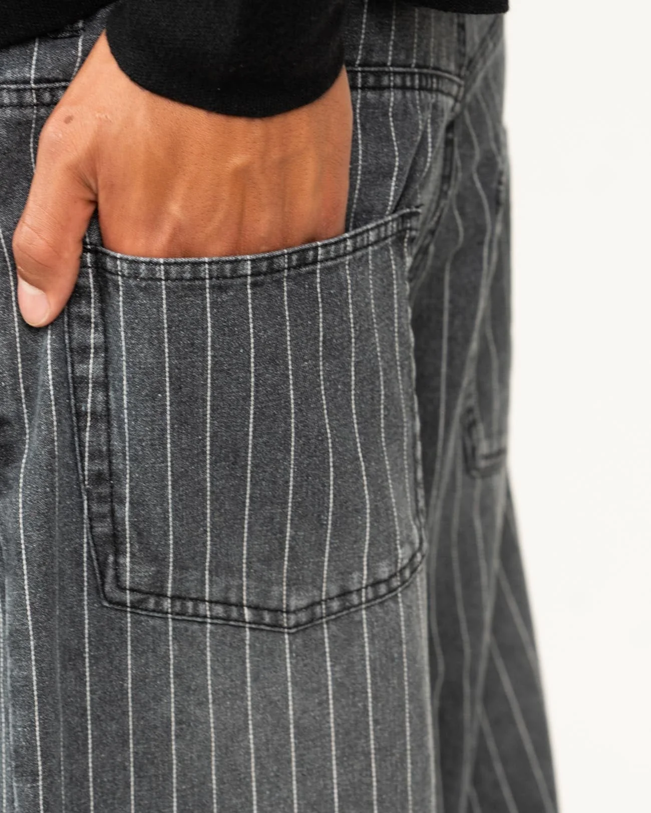 Baggy denim jeans washed pinstripe - Image 9