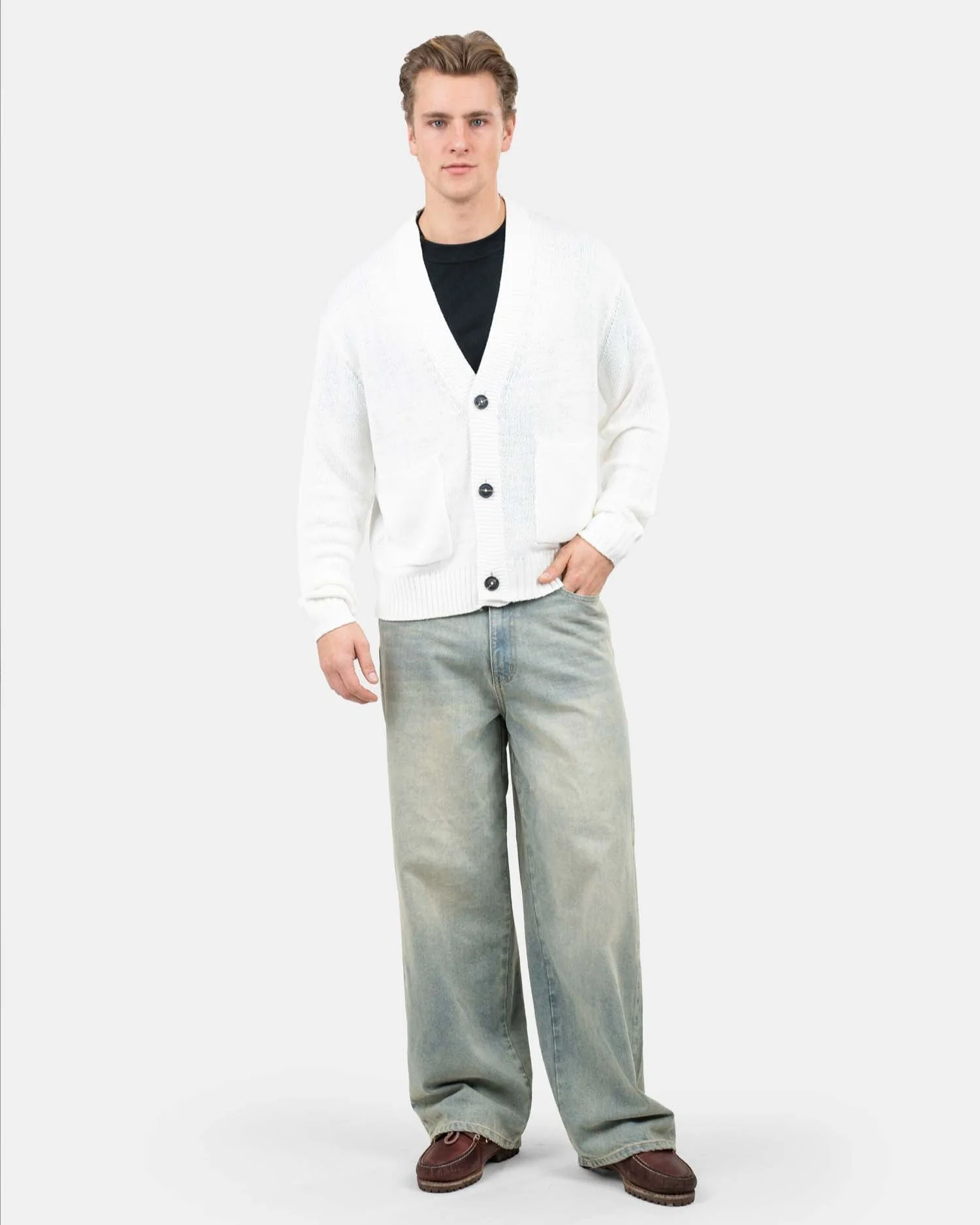 Cardigan with pockets white - Image 7