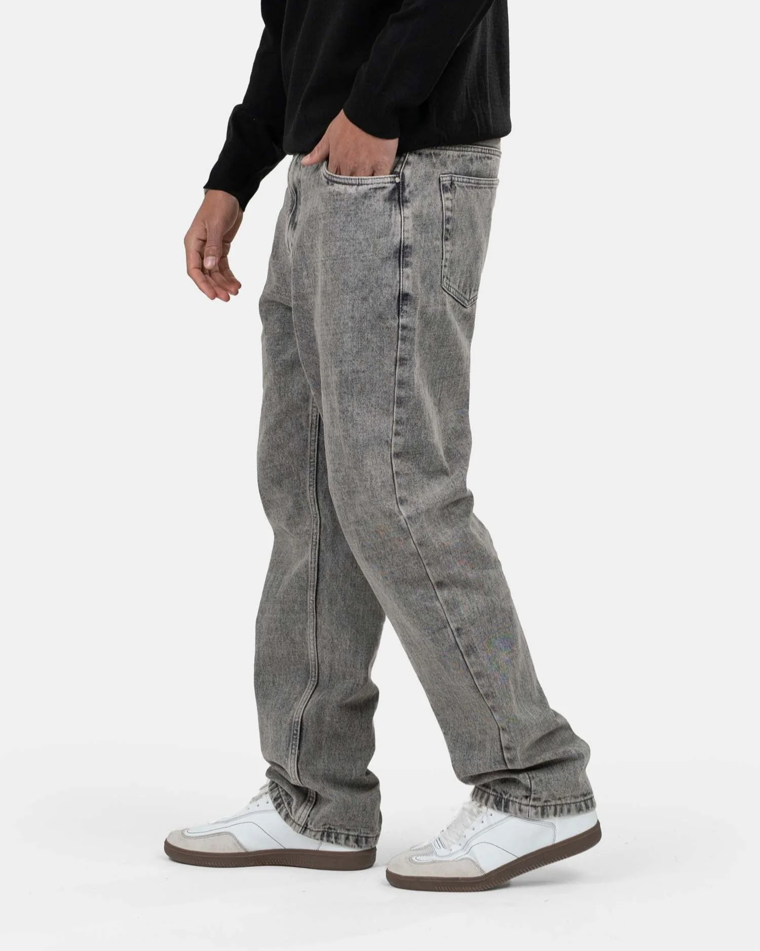 Regular Denim Jeans Washed Gray - Image 5