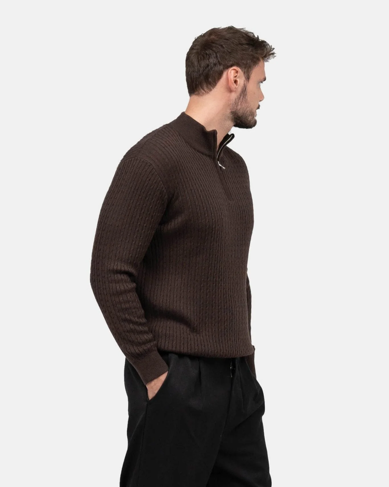 Half zip knit brown - Image 5