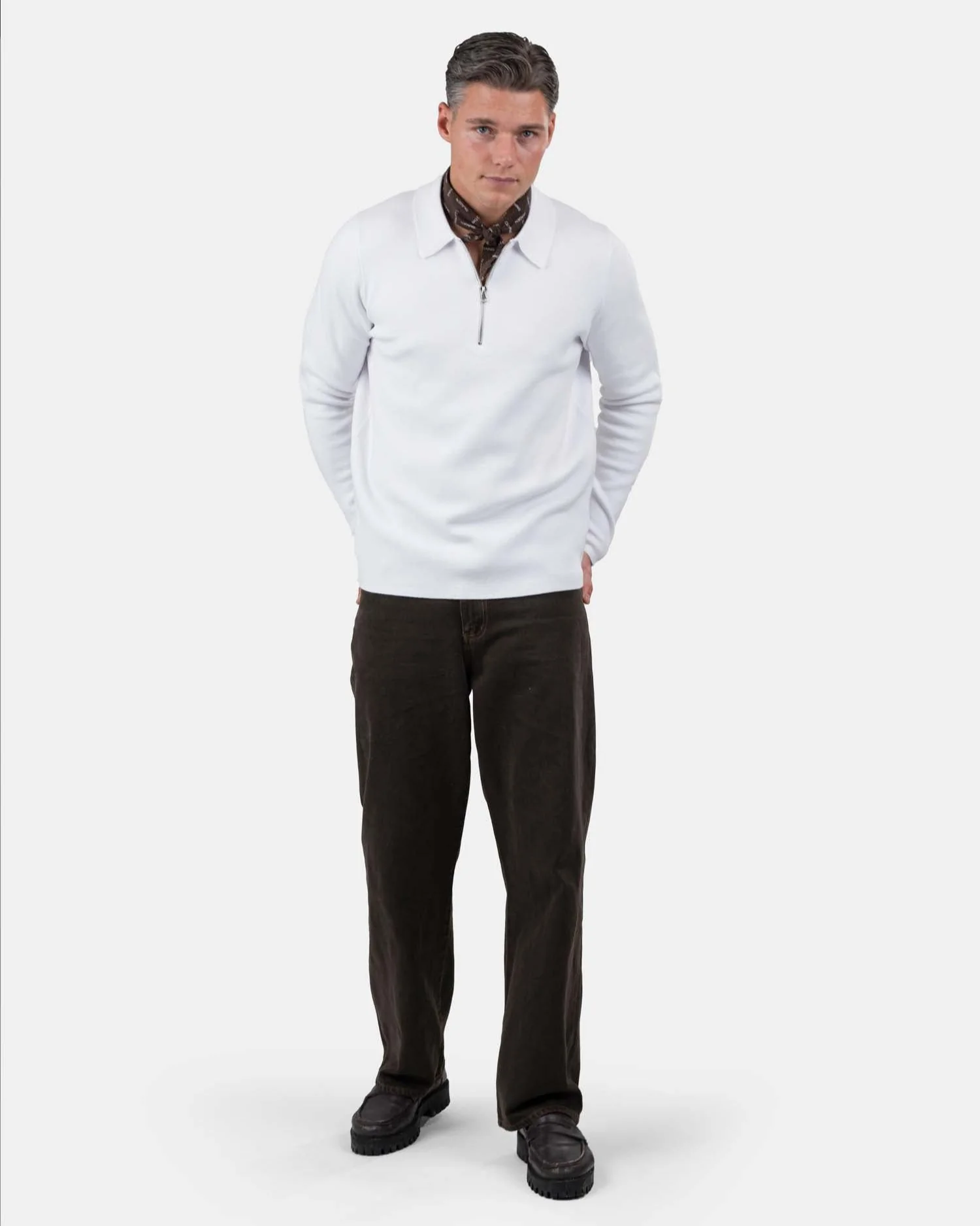Half zip polo white - Image 3