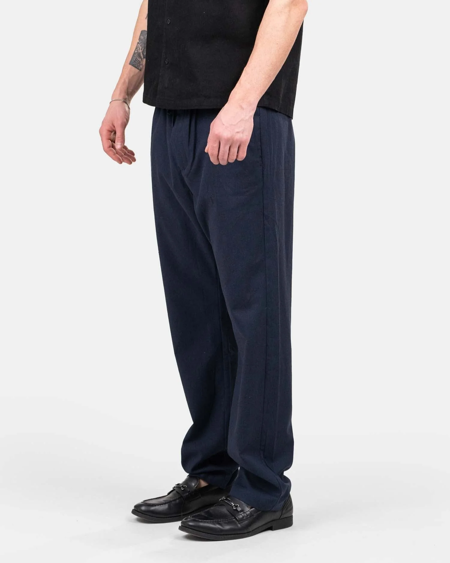 Heavyweight flax pants Navy - Image 3