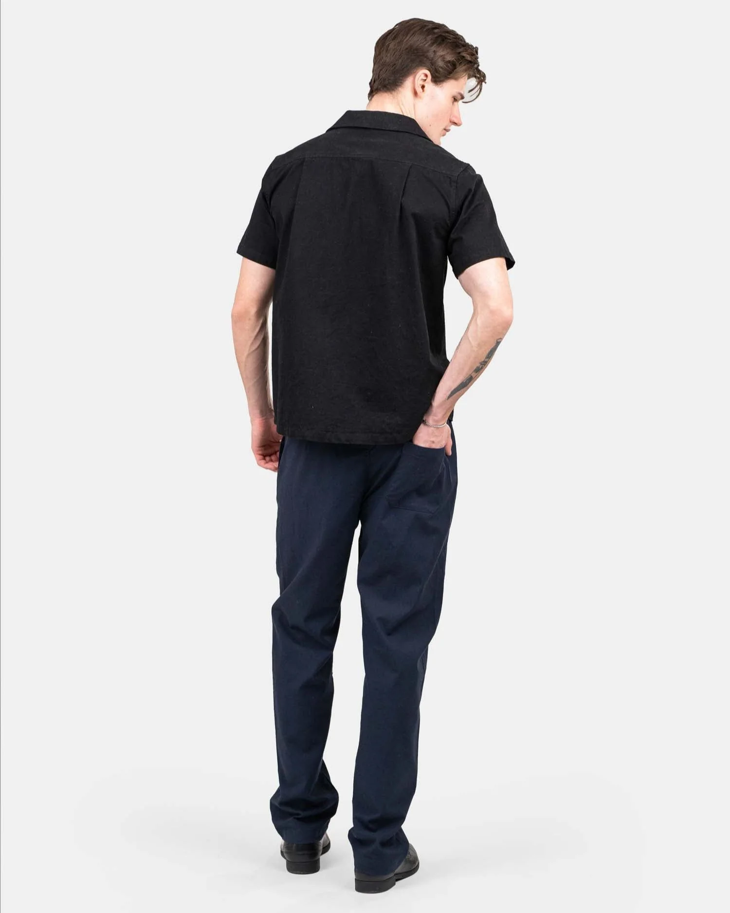 Heavyweight flax pants Navy - Image 5