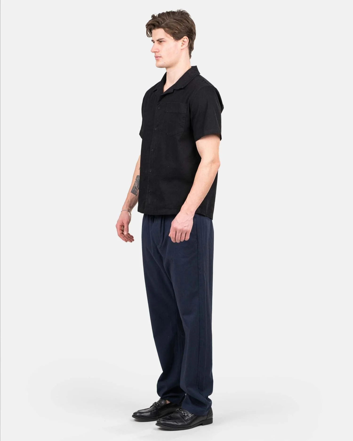 Heavyweight flax pants Navy - Image 6