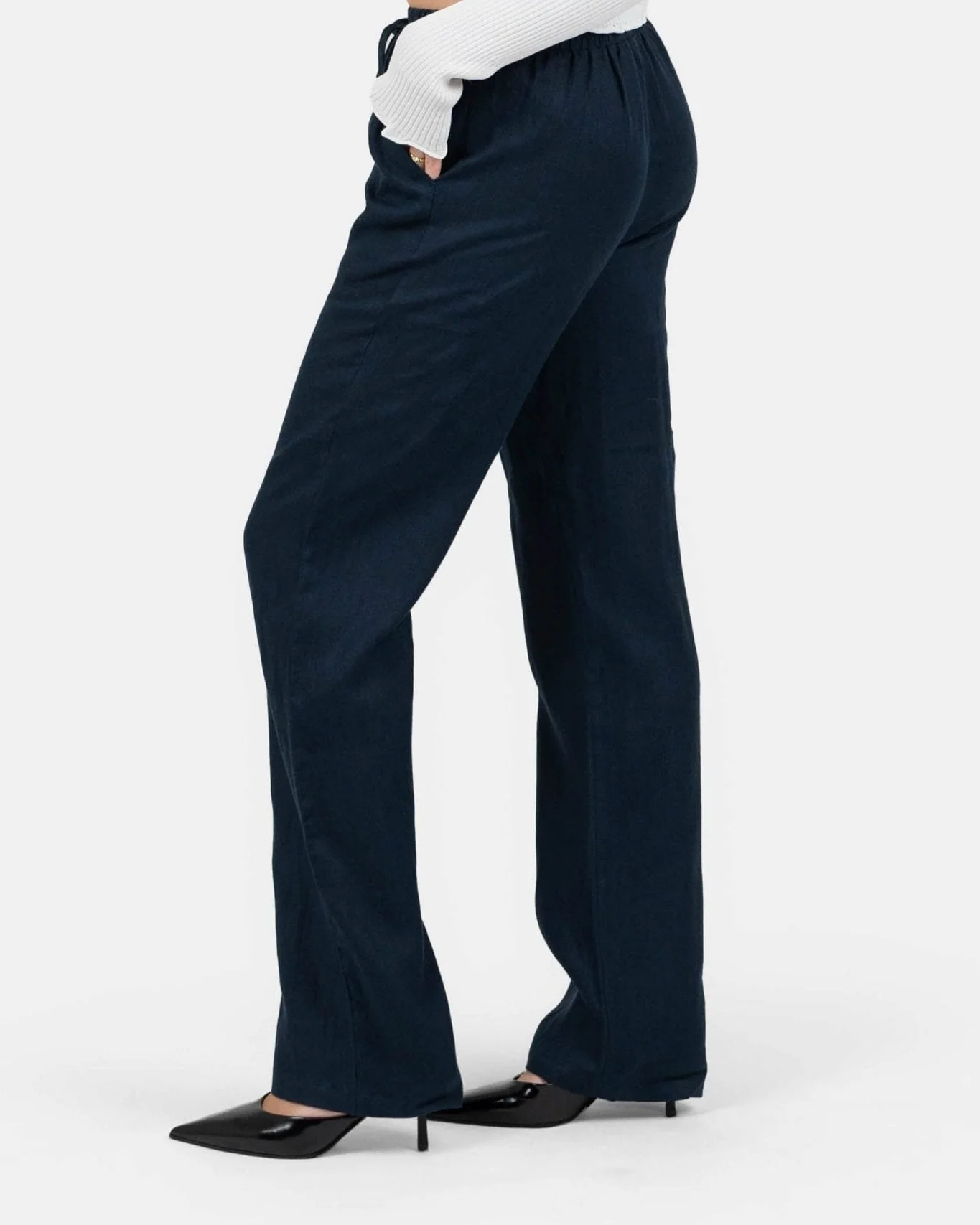 Flax pants high -waisted navy - Image 5