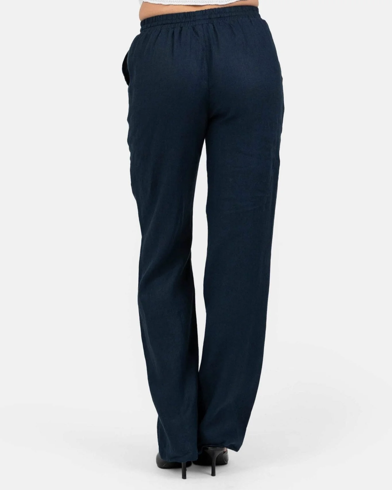 Flax pants high -waisted navy - Image 6