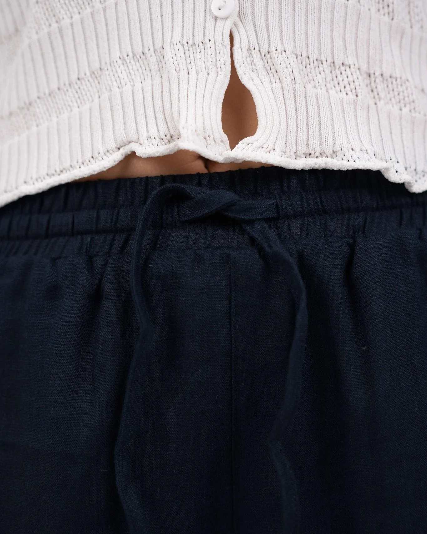 Flax pants high -waisted navy - Image 7