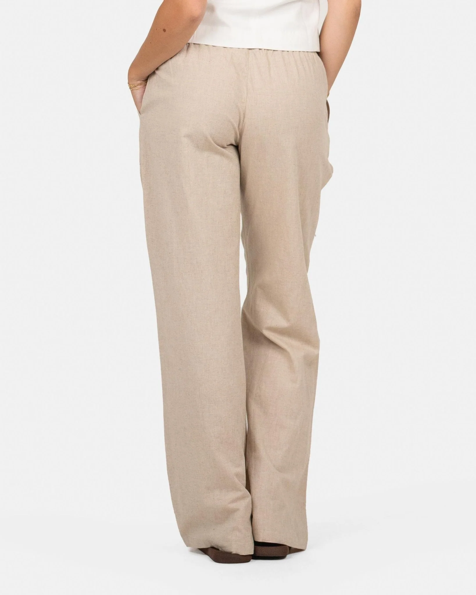 Flax pants low -waisted beige - Image 7