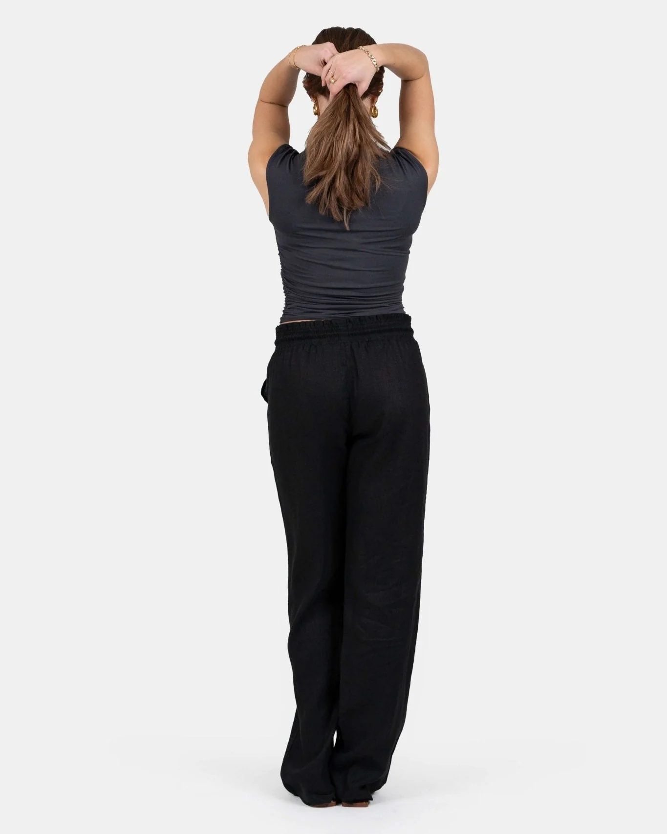 Flax pants low -waisted black - Image 4