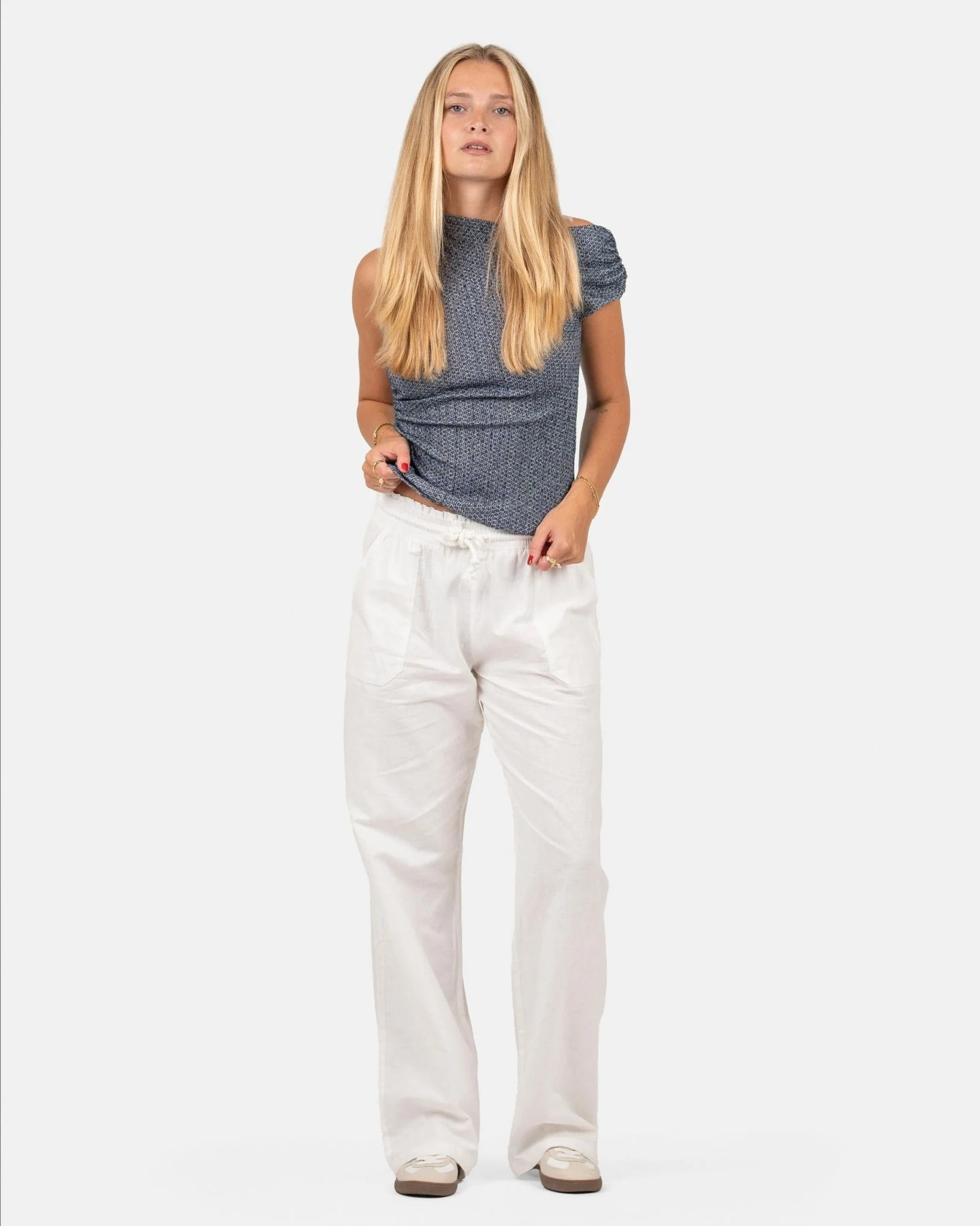 Flax pants low -waisted white - Image 5