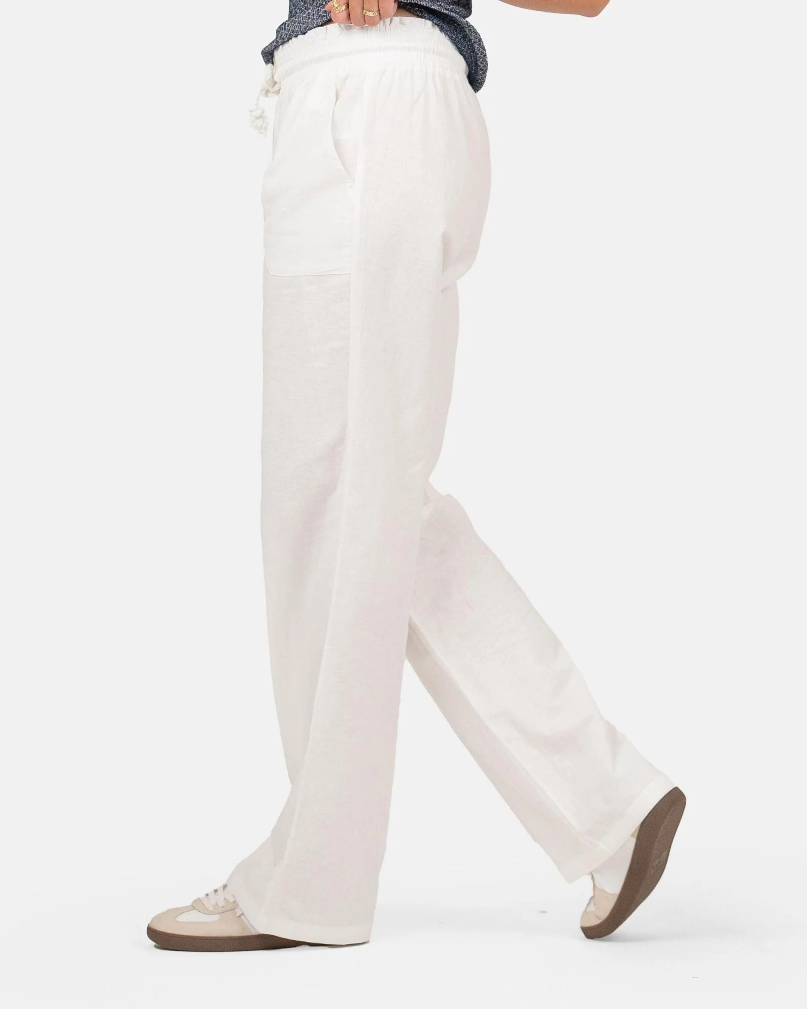 Flax pants low -waisted white - Image 6
