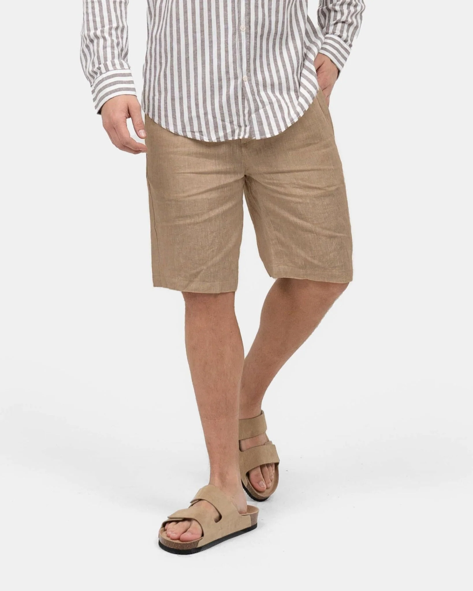 Flax shorts mocha - Image 3