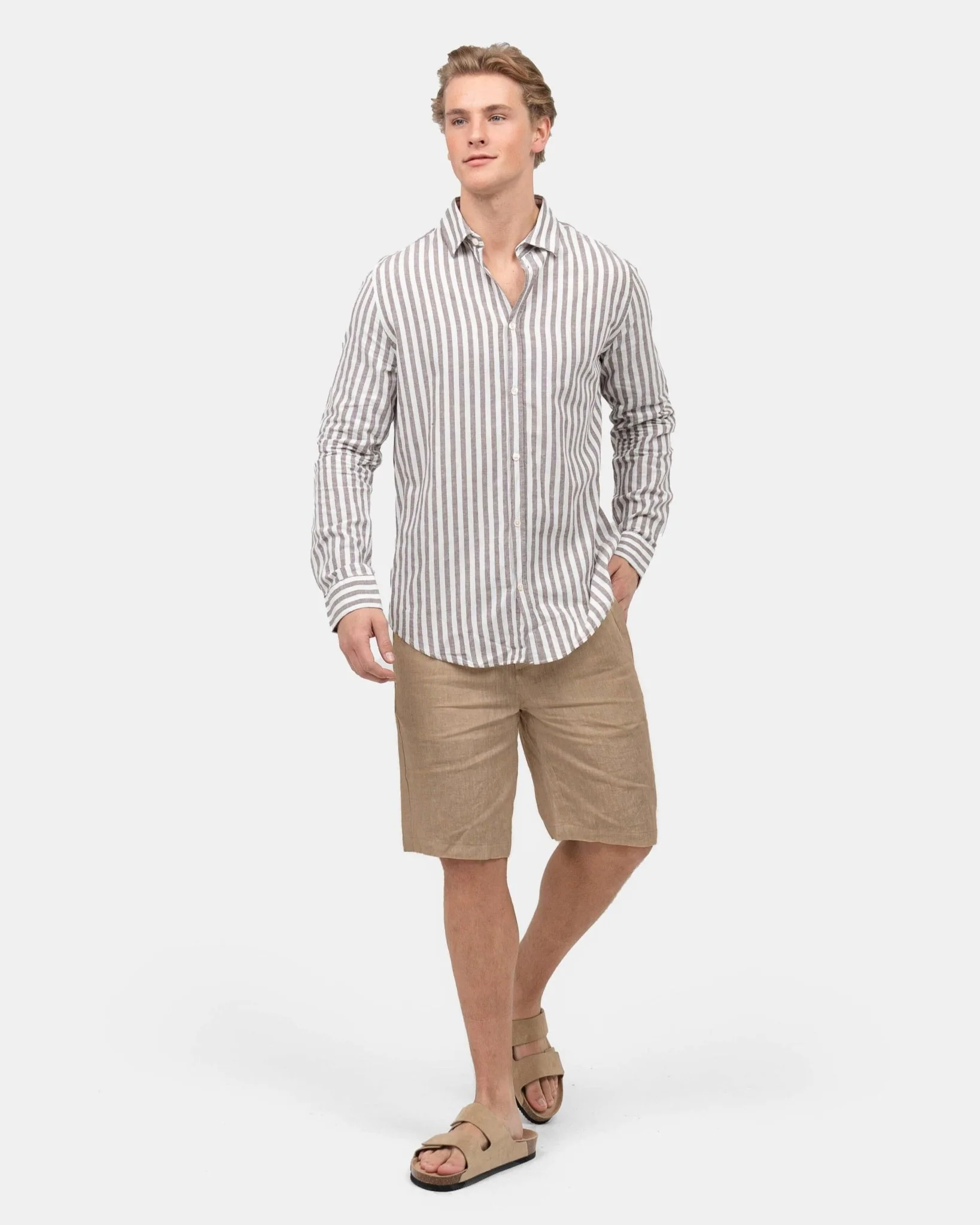 Flax shorts mocha - Image 4