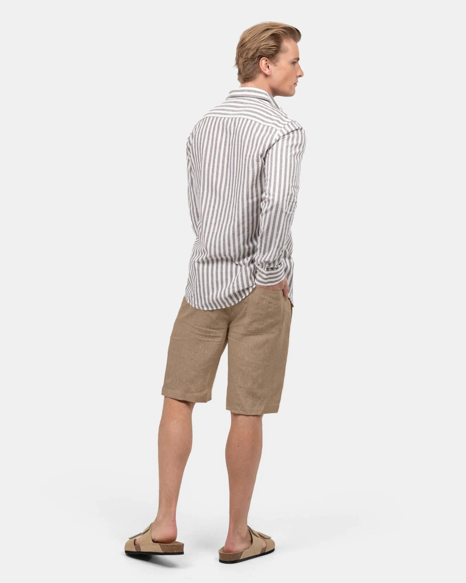 Flax shorts mocha - Image 6