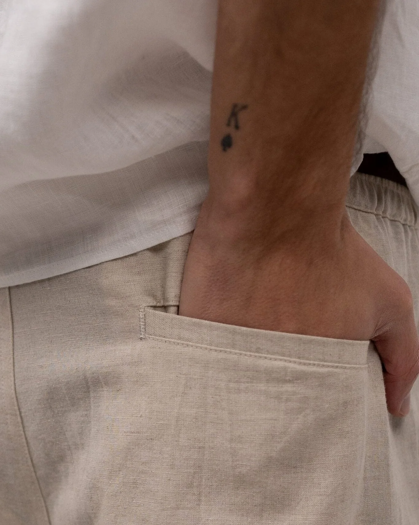 Flax pants beige - Image 9