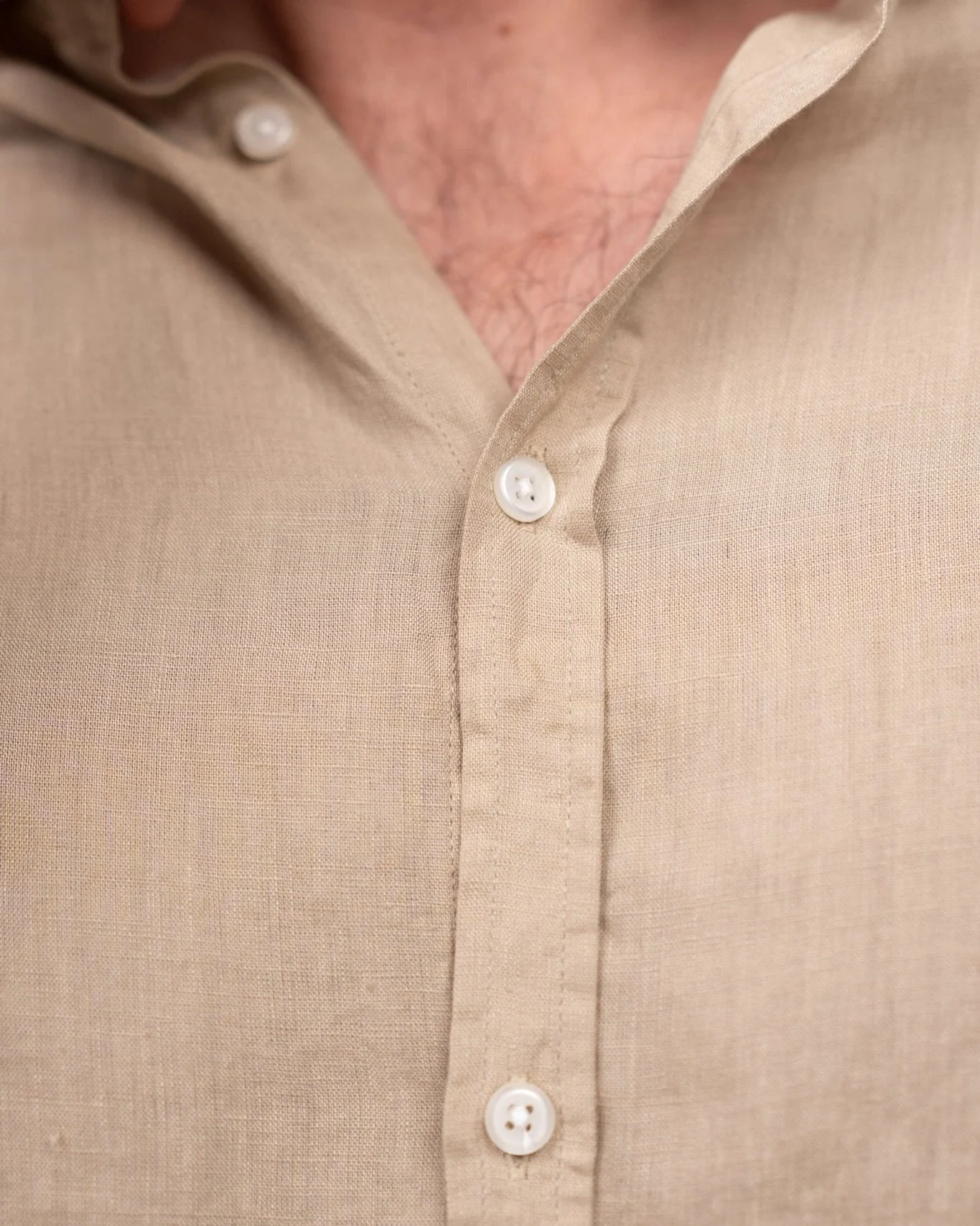 Long -sleeved flax shirt mocha - Image 9