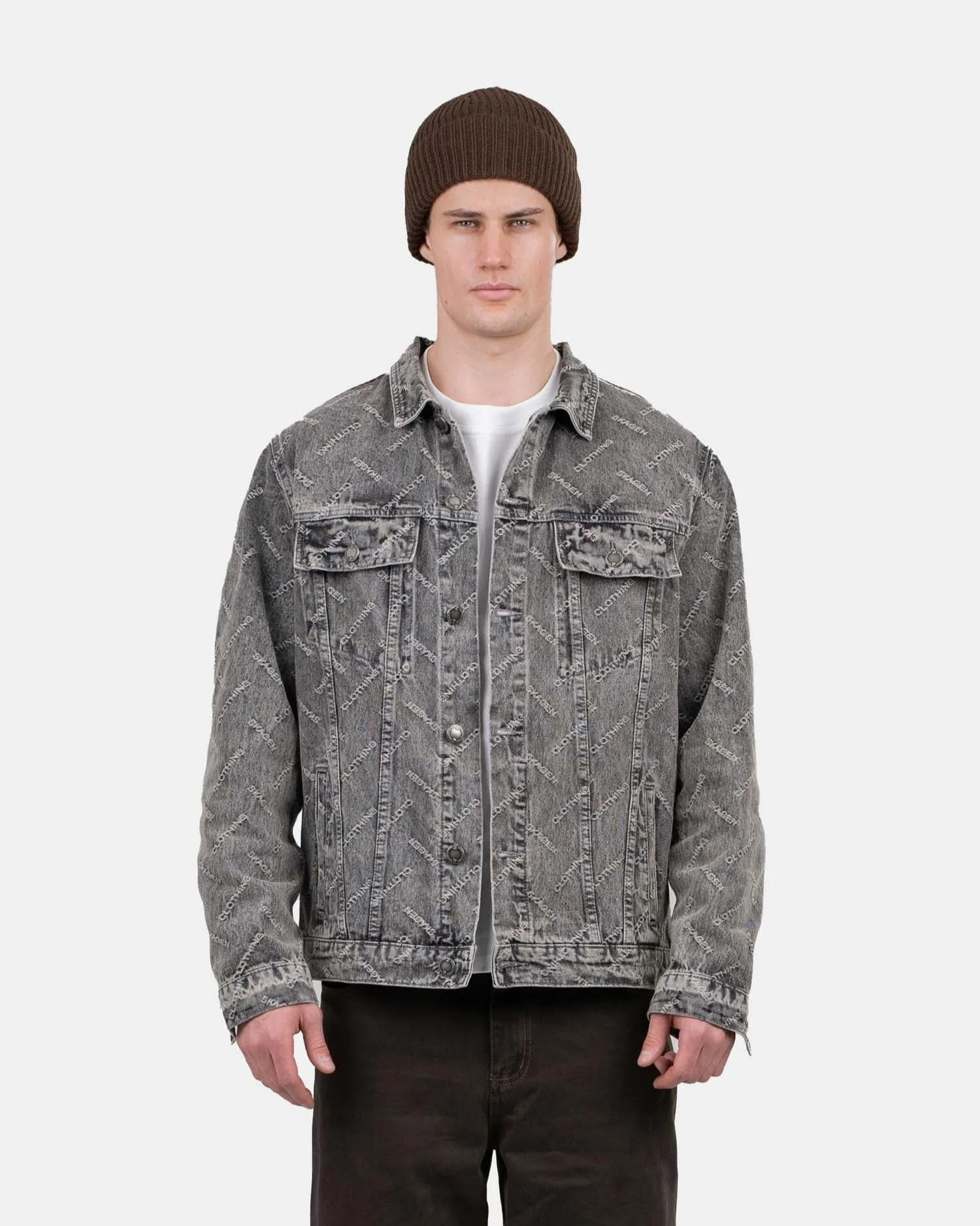Monogram denim jacket washed gray - Image 3
