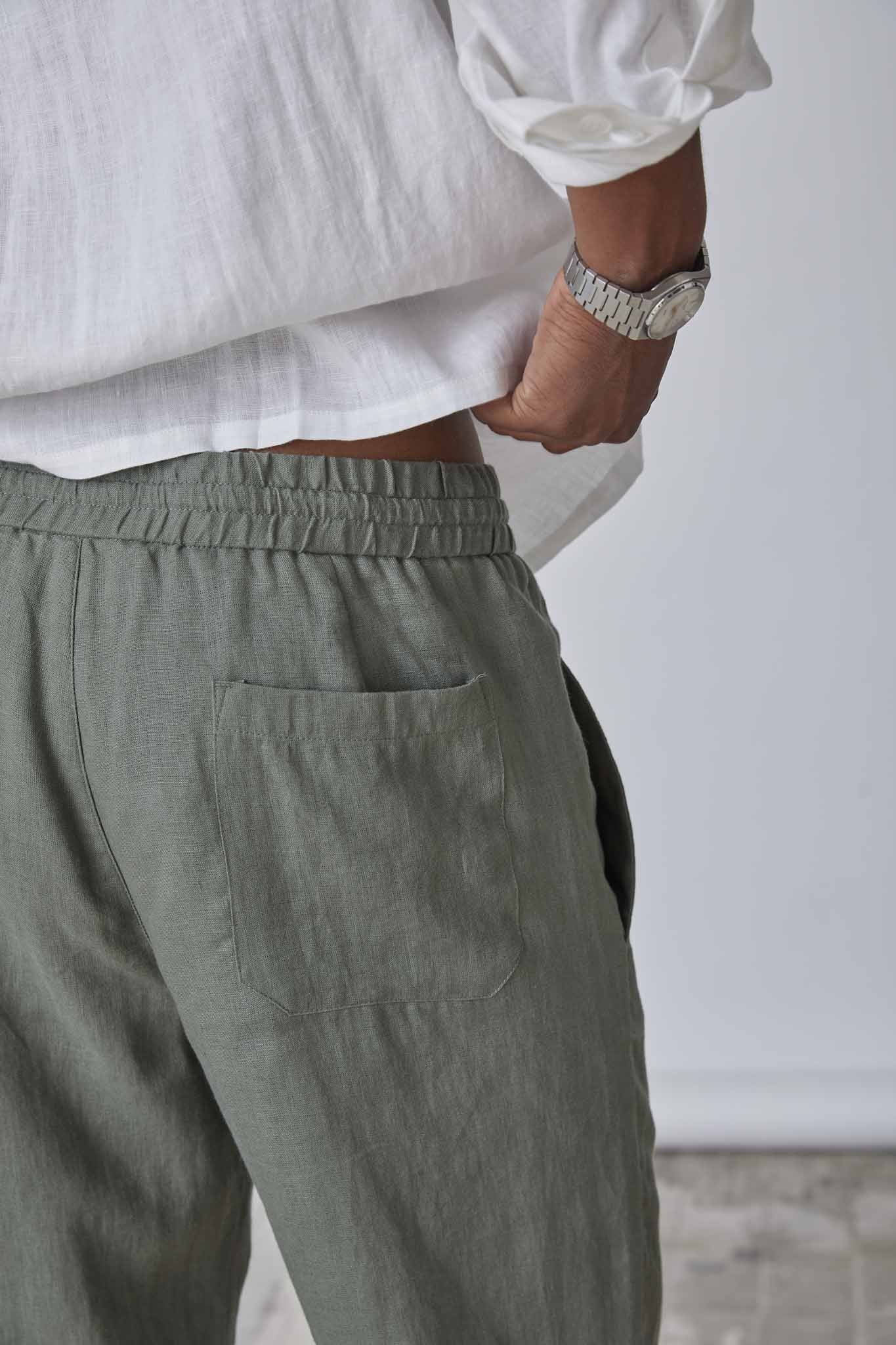 Second hand 100% Hørbukser Army - M/32 - Image 3