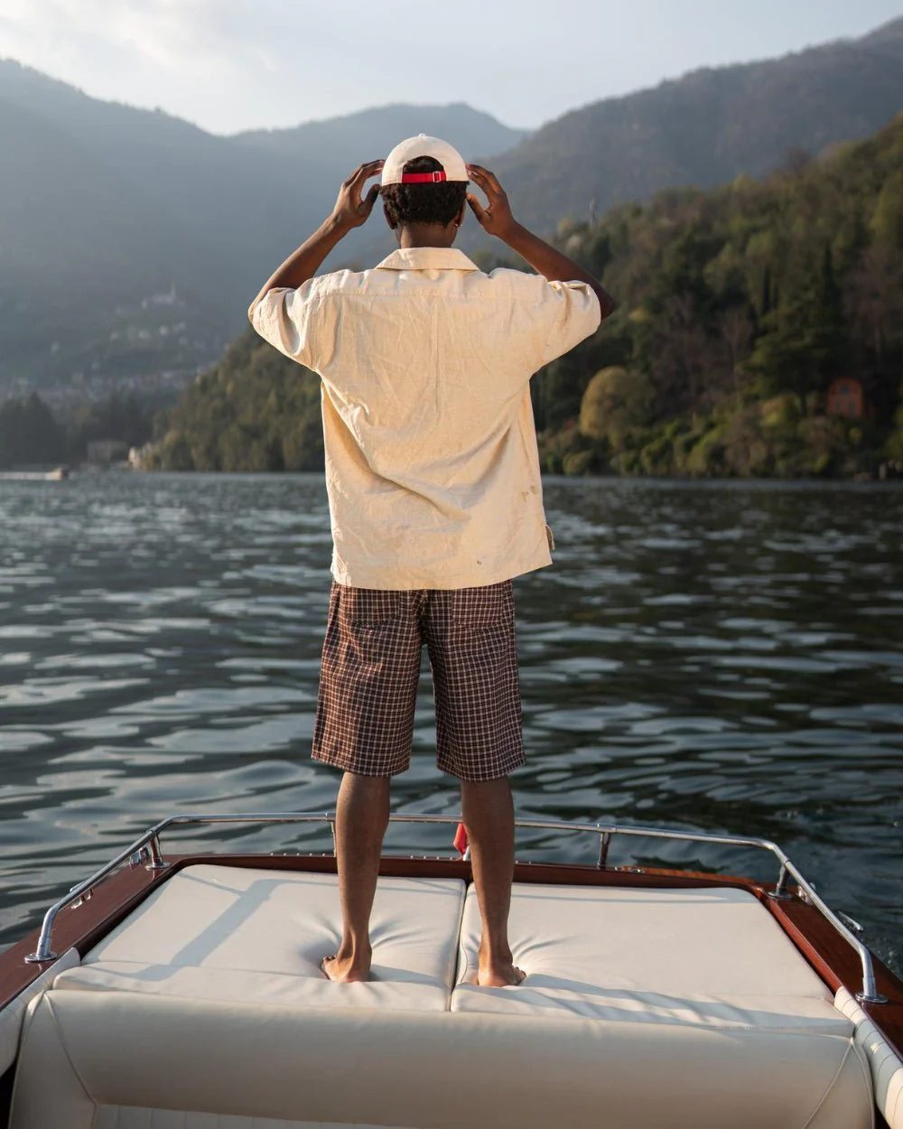 Short -sleeved flax shirt beige - Image 11